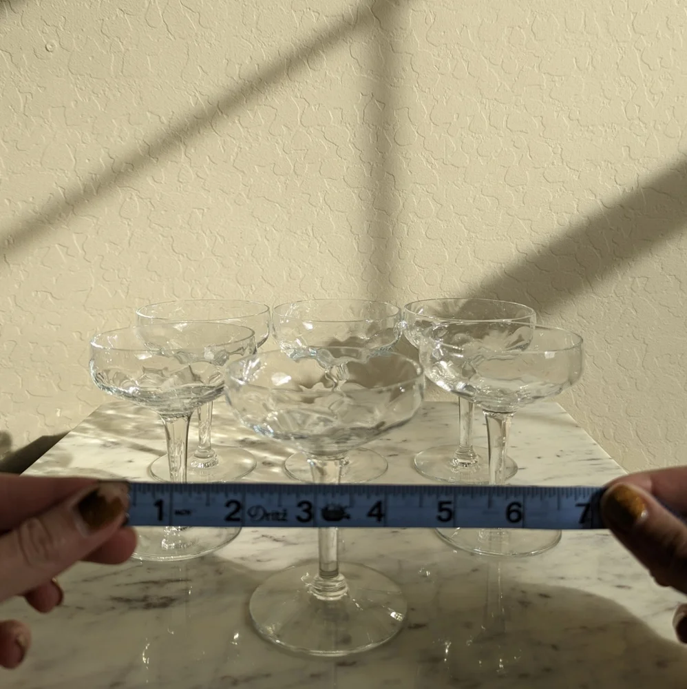Set of 6 Champagne Saucers - Picture 3 of 9